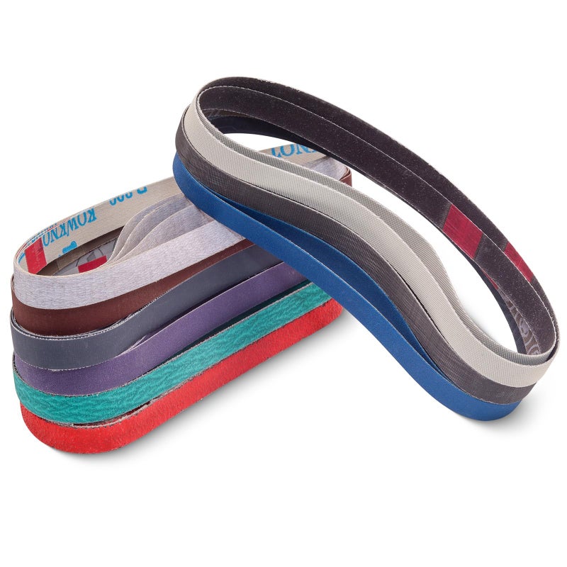 SHUTTLE GENIUS 36 Pack 1/2 x 18 Inch Sanding Belts  4 pcs Each of 80/120/240/400/600/800/1000/2500/5000 Grit  1/2x18 Replacement Sanding Belts for Air/Electirc Belt Sander Woodworking Metal Polishing - Image 1